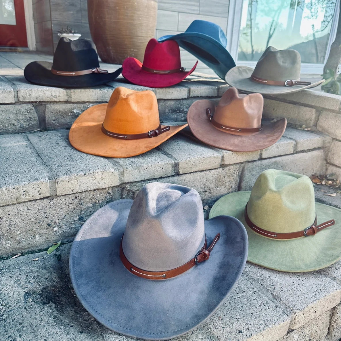 Vegan Suede Cowboy Hats