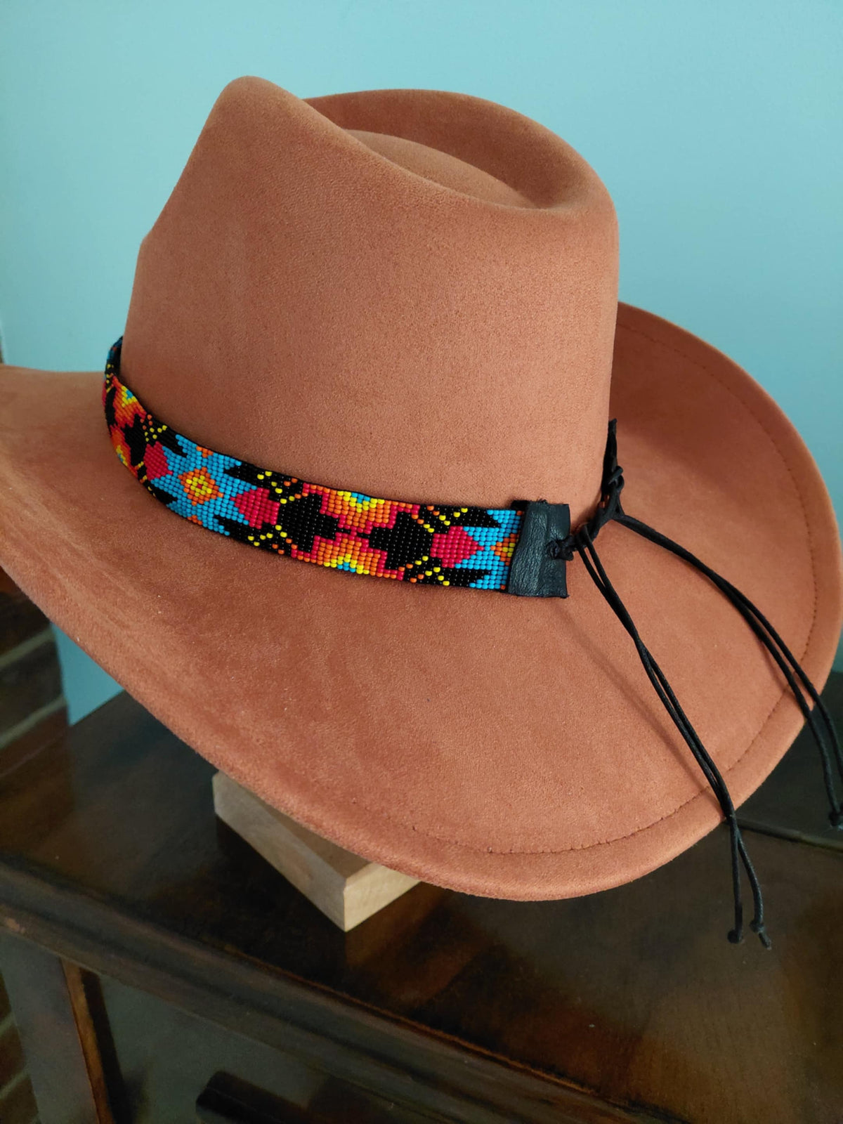 Caramel Western Cowboy Hat | Hand-Beaded Artisan Hat Band