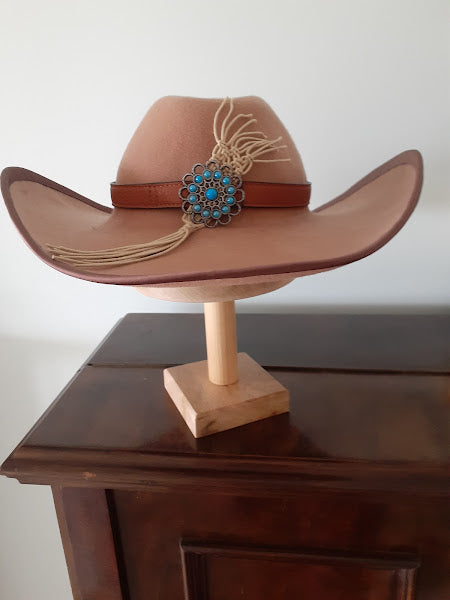 Tan wool felt cowboy hat (The Bootscooter)