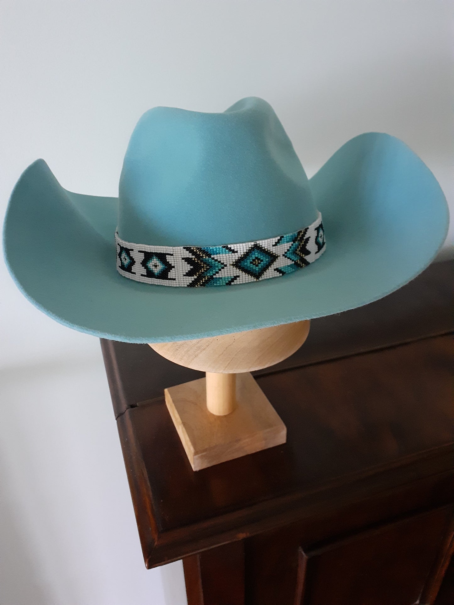 Marine blue felt cowboy hat (The Dreamcatcher)