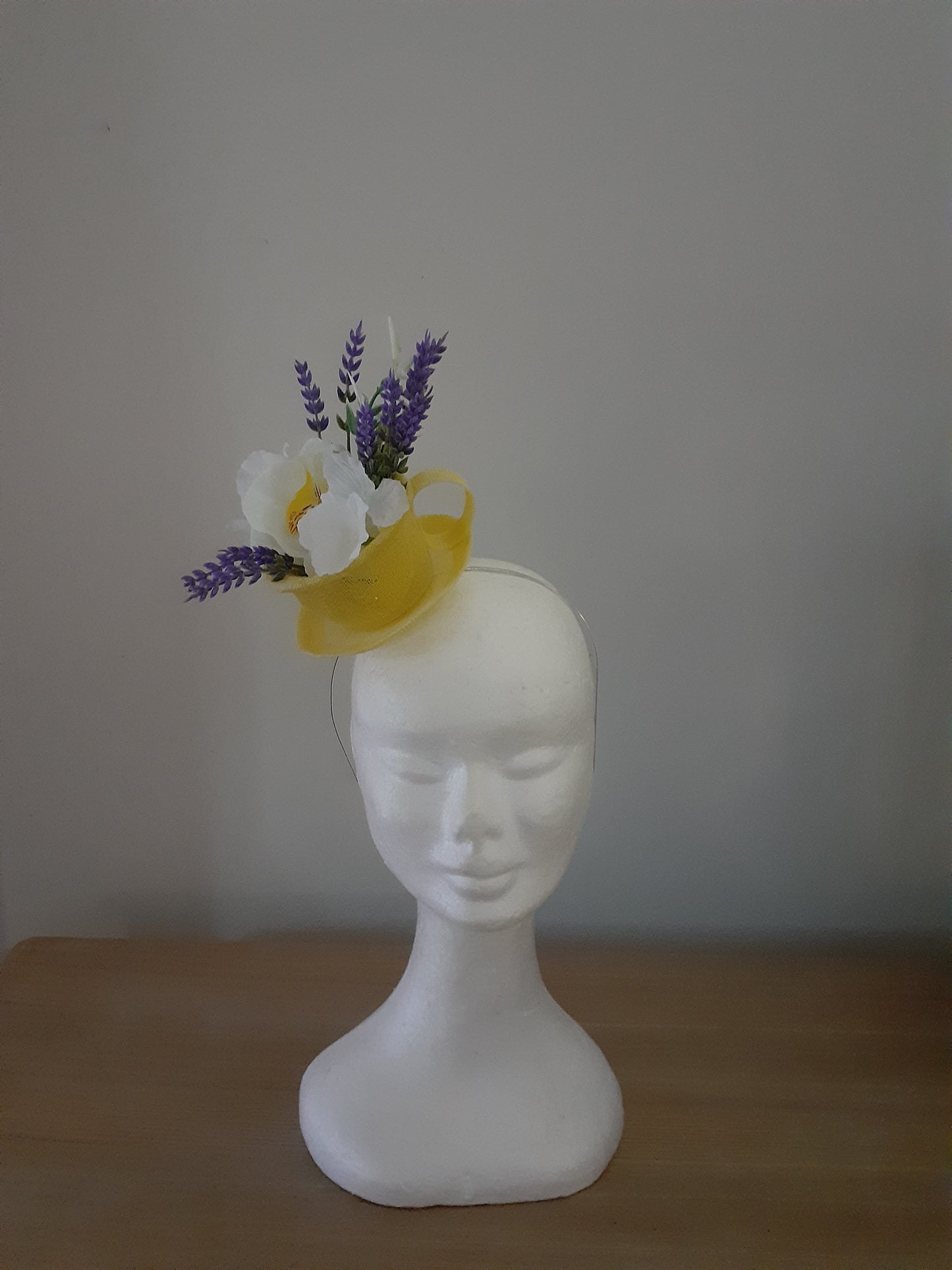 Yellow cup and saucer headpiece
