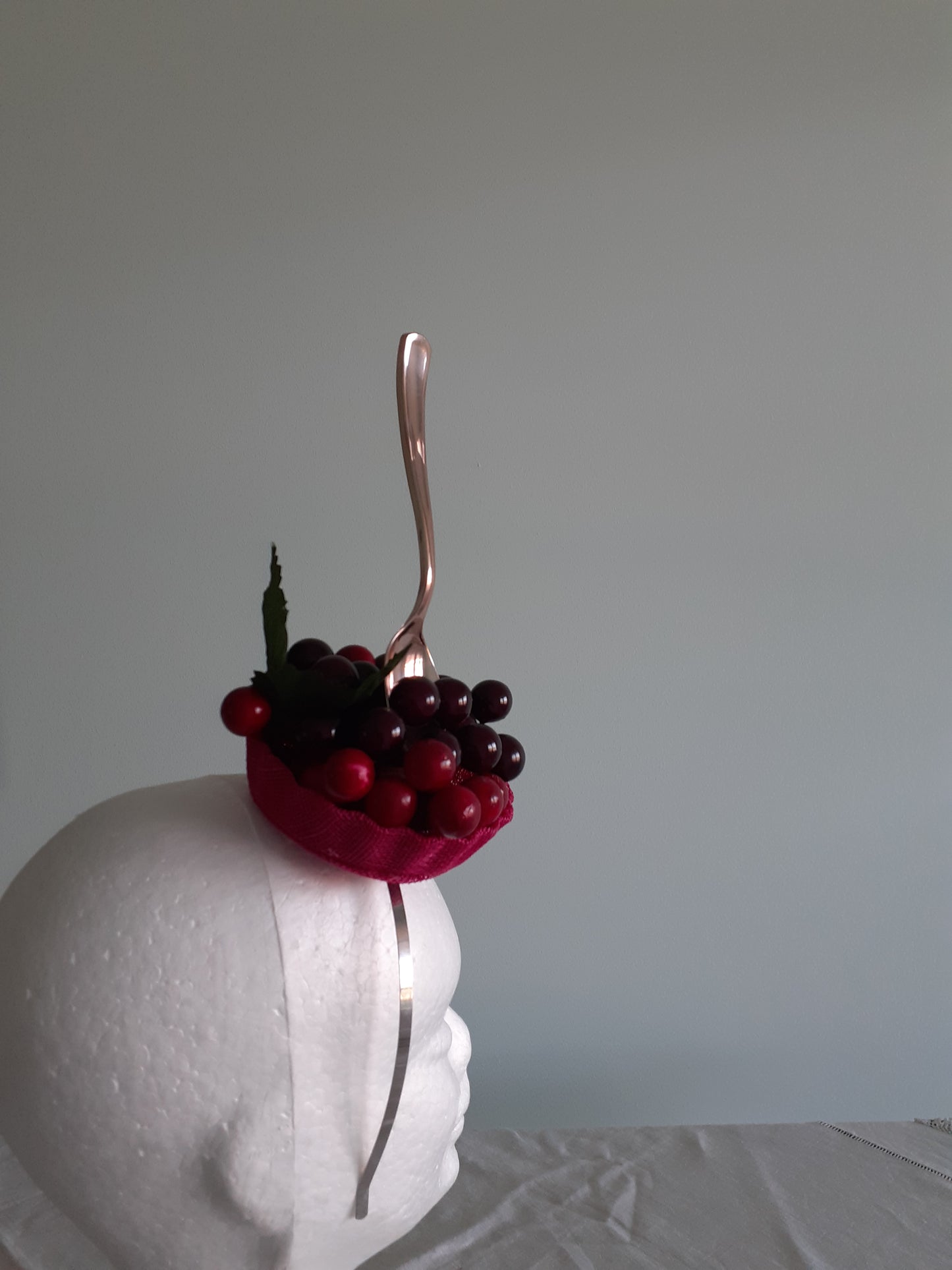 Black cherry tart headpiece