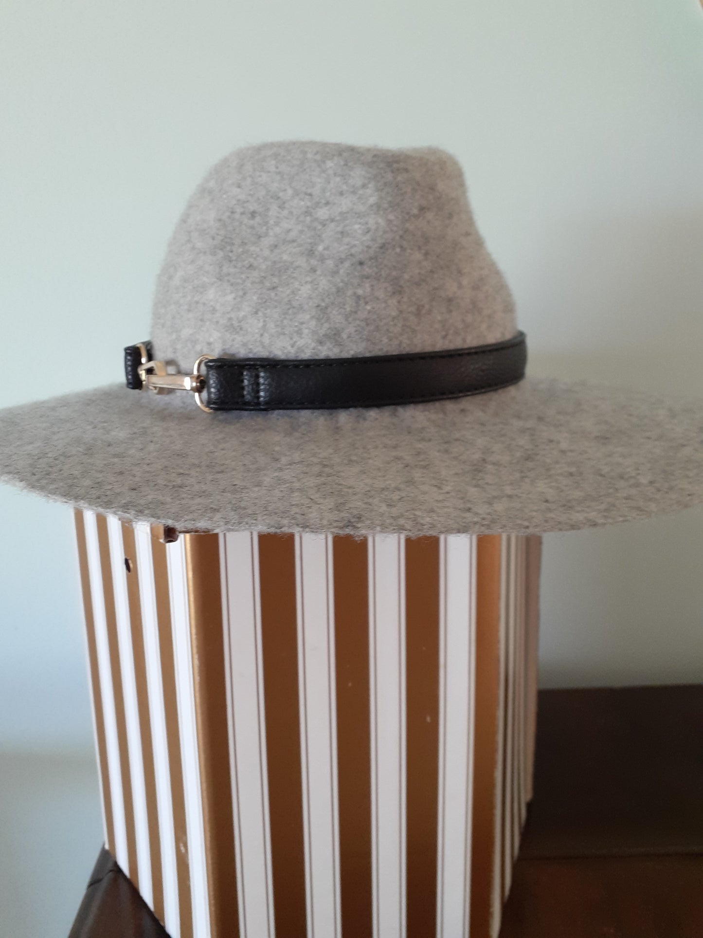 Grey wool felt fedora (The MidWester)