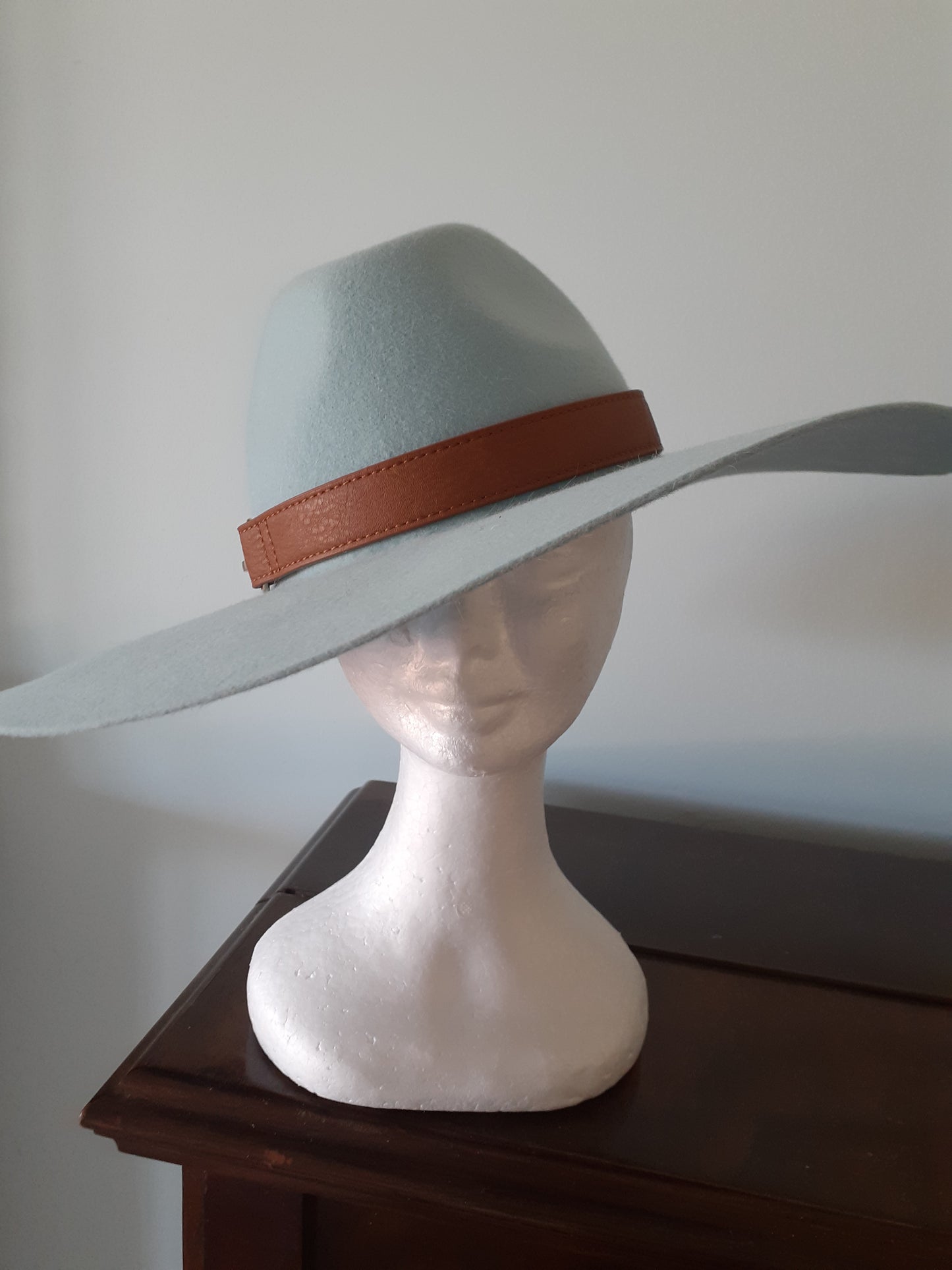 Duck egg blue felt fedora (The MidWester)