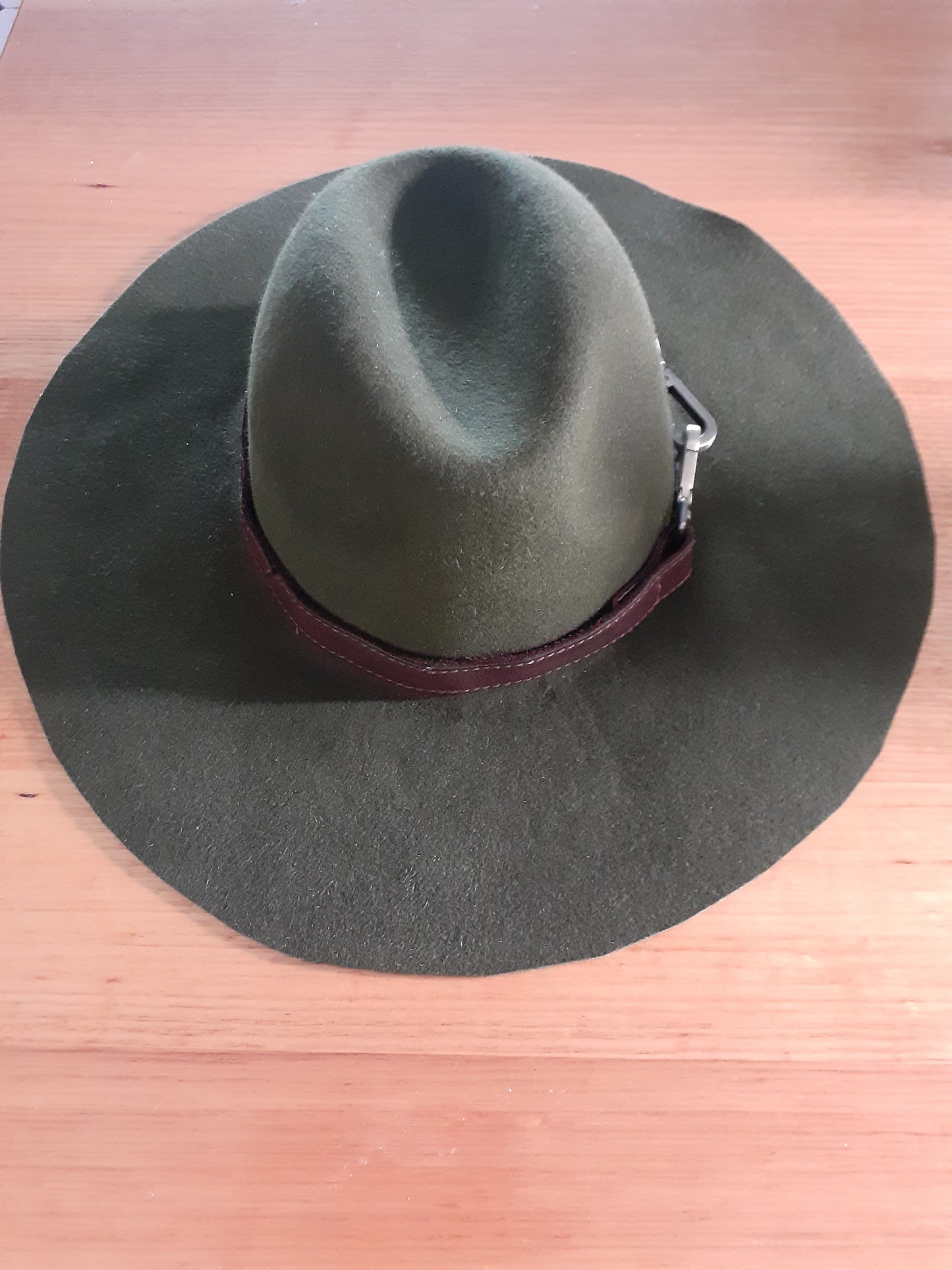 Olive green felt fedora (The MidWester)