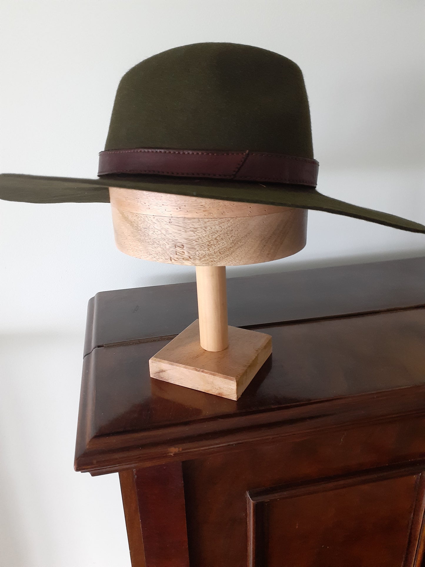 Olive green felt fedora (The MidWester)