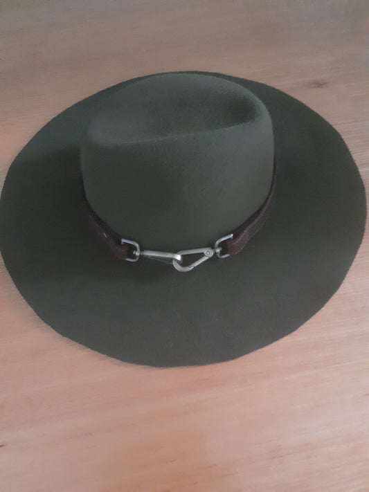 Olive green felt fedora (The MidWester)