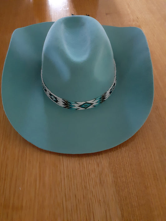 Marine blue felt cowboy hat (The Dreamcatcher)