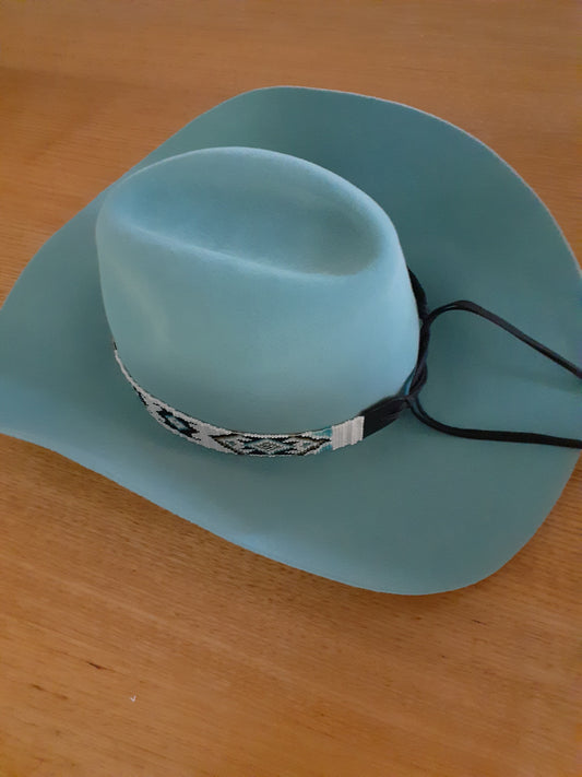 Marine blue felt cowboy hat (The Dreamcatcher)