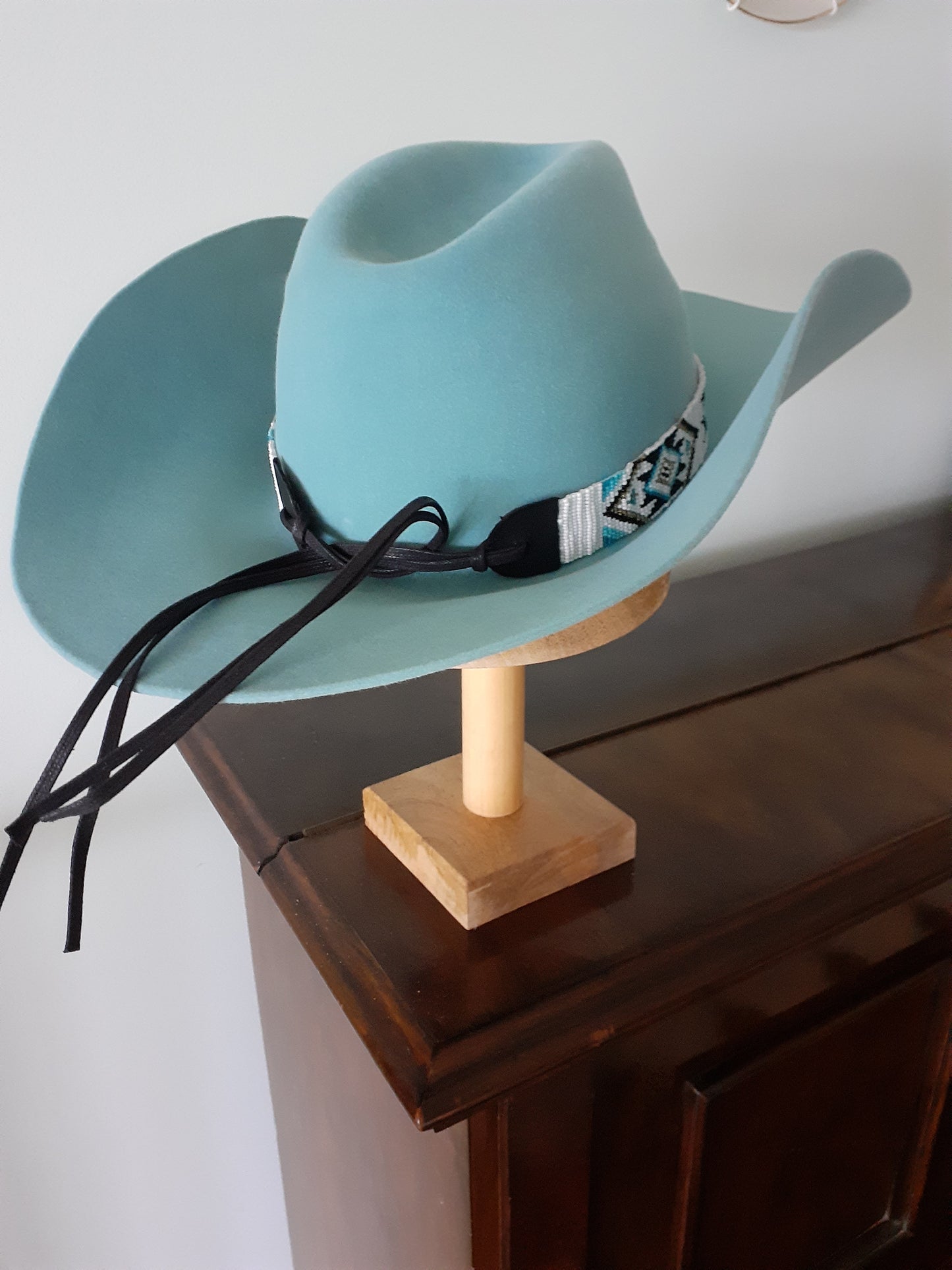 Marine blue felt cowboy hat (The Dreamcatcher)